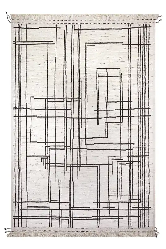 Tappeto design moderno bianco stile berbero, fatto a mano 381x288cm