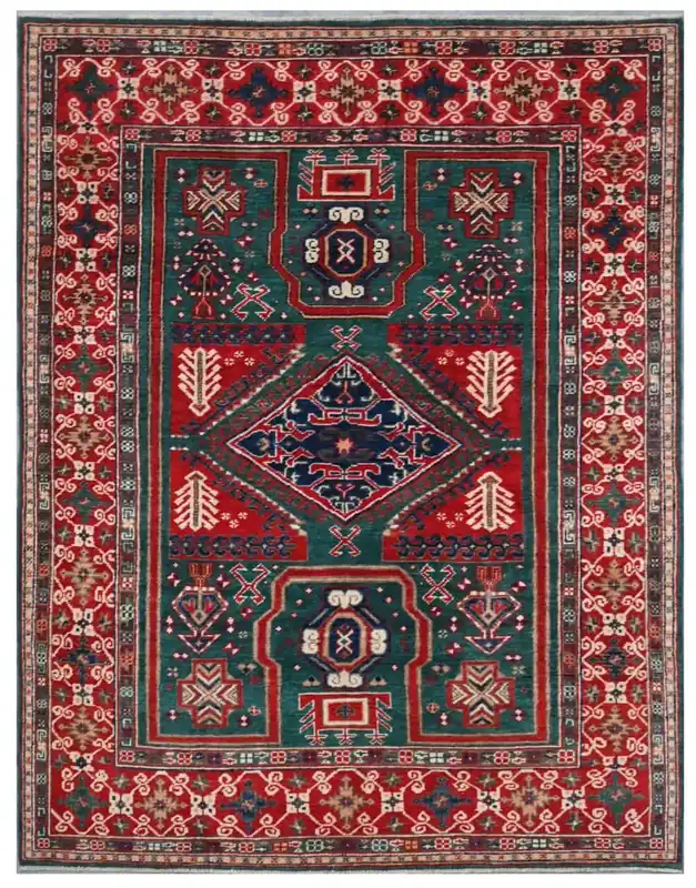 Classic Kazak carpet, Multi, handmade, 201x150cm