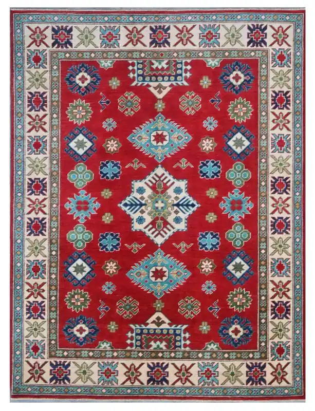 Tappeto Kazak Classico, Multicolore, fatto a mano, 203x150cm
