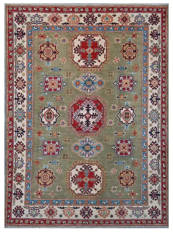 Tappeto Kazak Classico, Multicolore, fatto a mano, 202x151cm