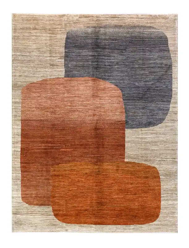 Tappeto moderno di design, fatto a mano, multicolore, 232x180cm
