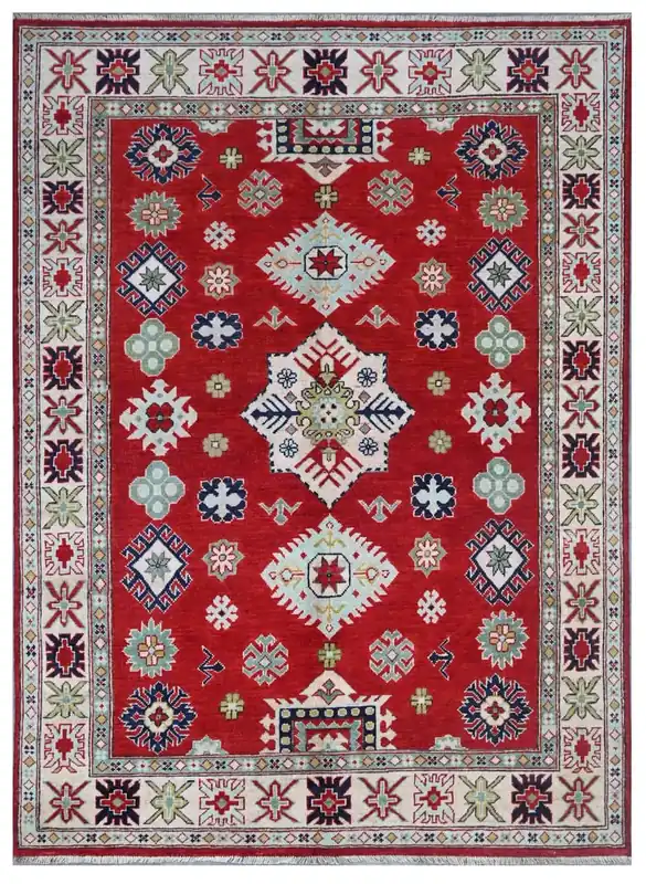 Tappeto Kazak Classico, Multicolore, fatto a mano, 202x145cm