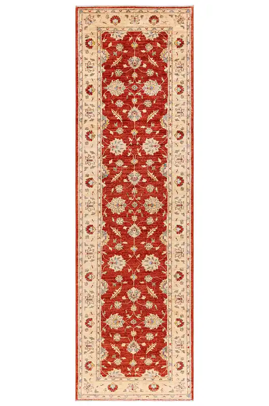 Ziegler wool runner rug, handmade, 301x82cm