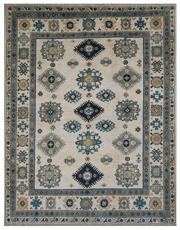 Tappeto Kazak Classico, Multicolore, fatto a mano, 197x152cm
