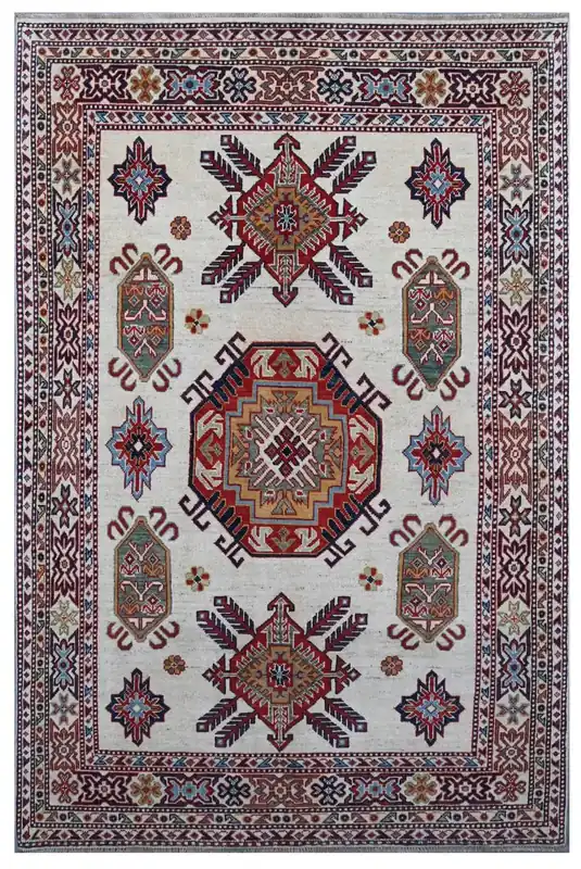 Tappeto Kazak Classico, Multicolore, fatto a mano, 218x145cm