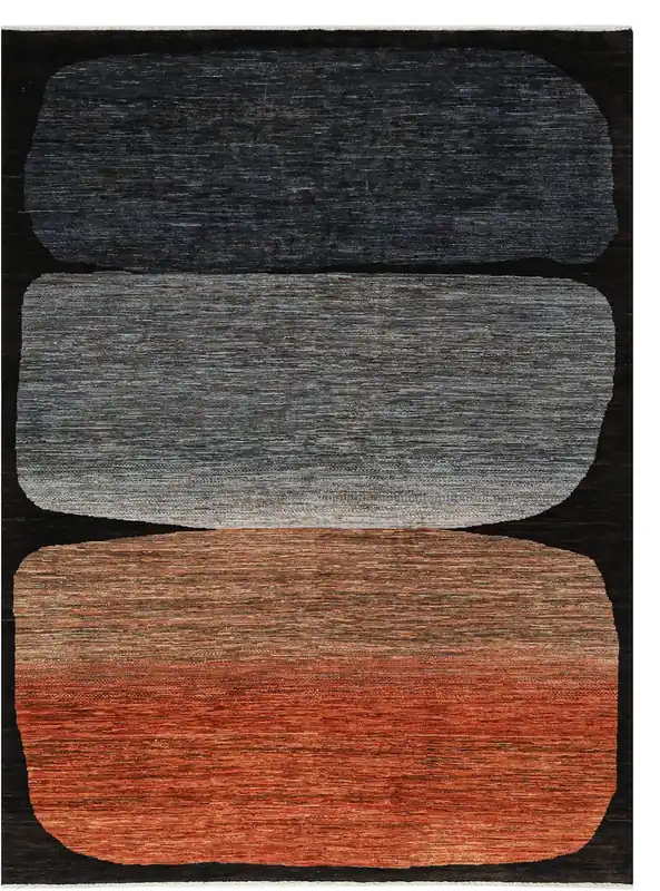 Modern design wool carpet, handmade, multi, 237x175cm