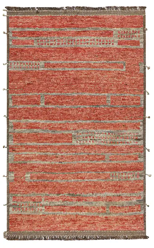 Modern design brown Berber style carpet, handmade 310x196cm