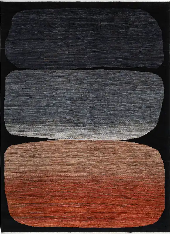 Modern design wool carpet, handmade, multi, 294x220cm