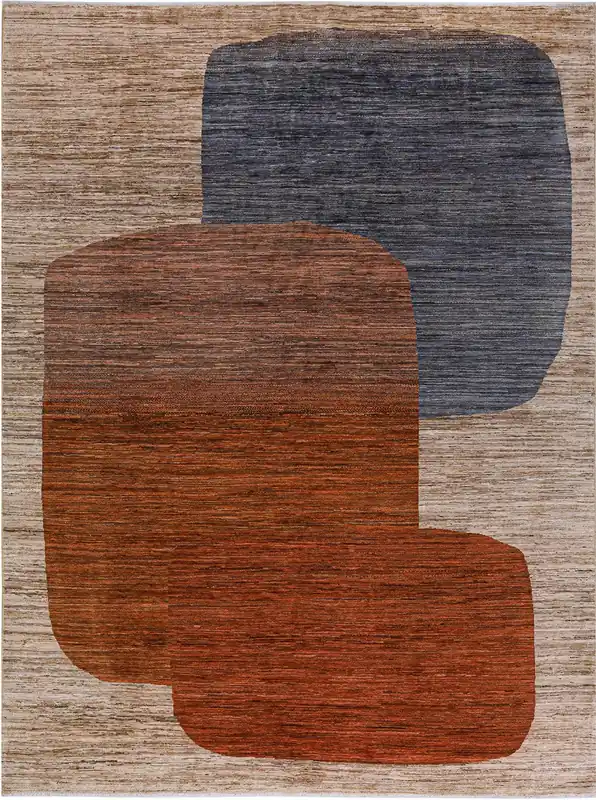 Modern design wool carpet, handmade, multi, 295x220cm