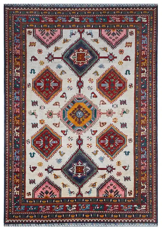 Classic Kazak carpet, Multi, handmade, 241x167cm