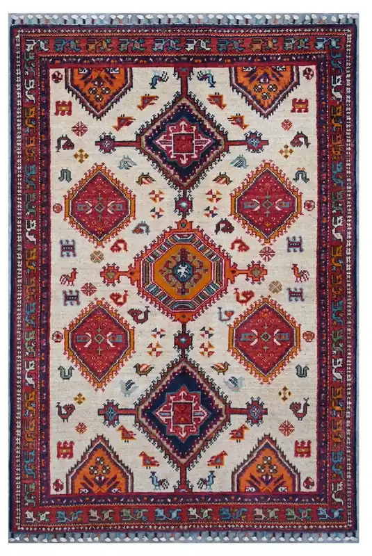Classic Kazak carpet, Multi, handmade, 153x100cm