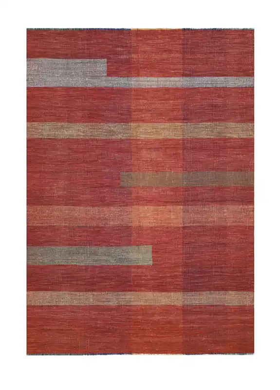 Tappeto Kilim moderno in lana multicolore 342x250cm