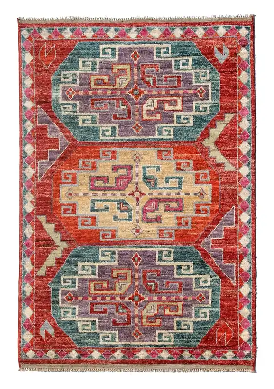 Tappeto Kazak Classico, Rosso, fatto a mano, 185x115cm