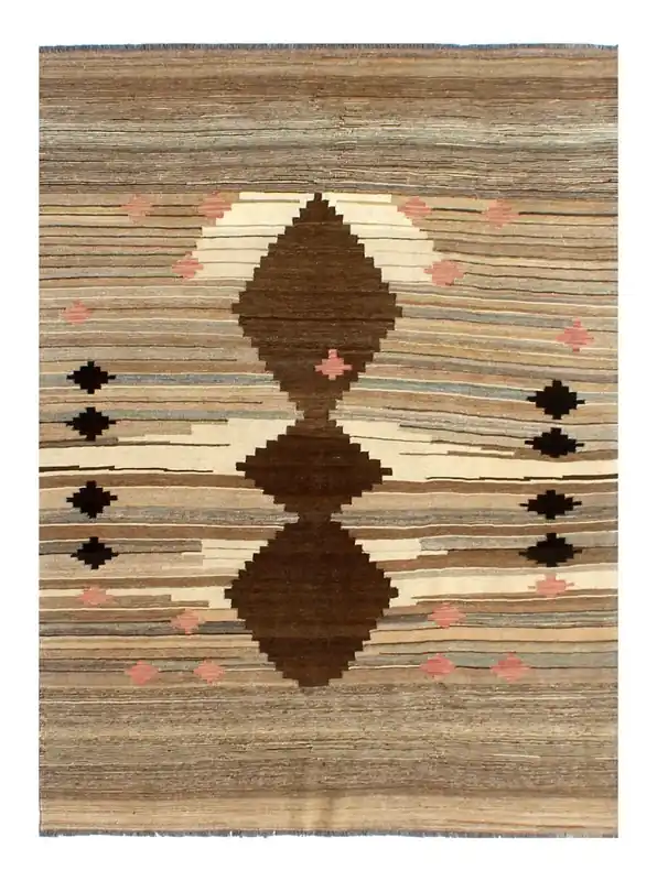 Tappeto Kilim moderno in lana multicolore 244x180cm