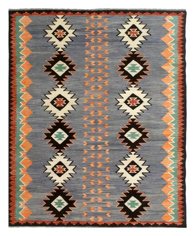 Tappeto Kilim moderno in lana multicolore 255x172cm