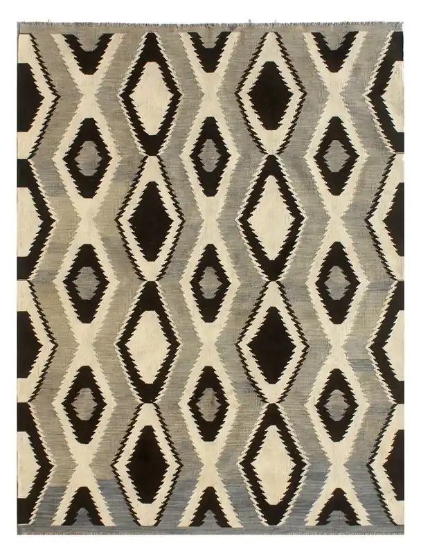 Tappeto Kilim moderno in lana multicolore 239x170cm