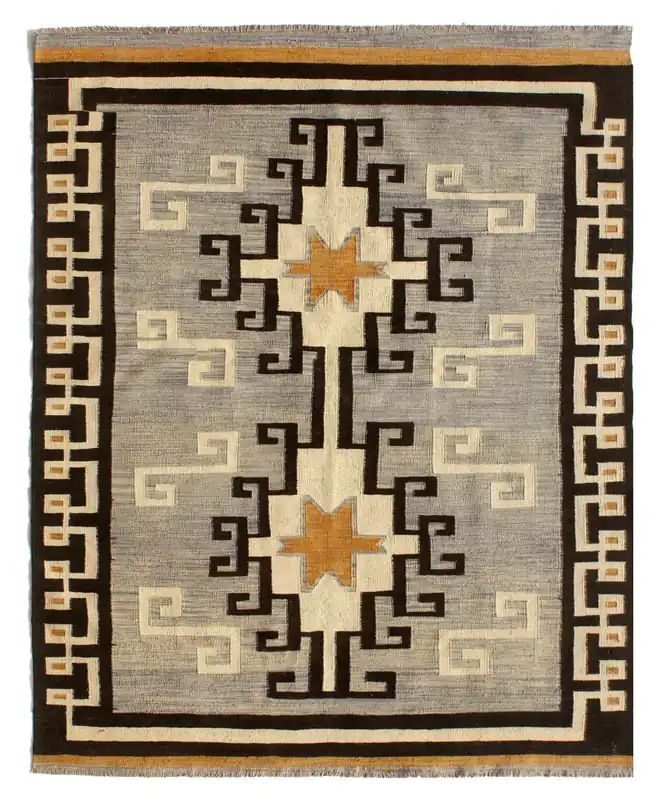 Tappeto Kilim moderno in lana multicolore 233x177cm