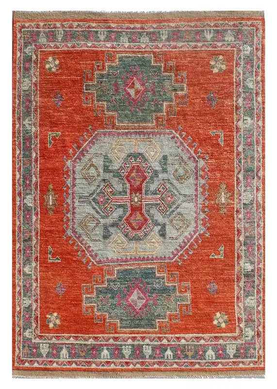 Tappeto Kazak Classico, Arancione, fatto a mano, 271x180cm