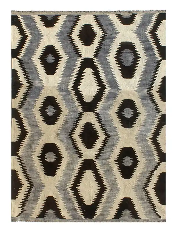 Tappeto Kilim moderno in lana multicolore 249x175cm