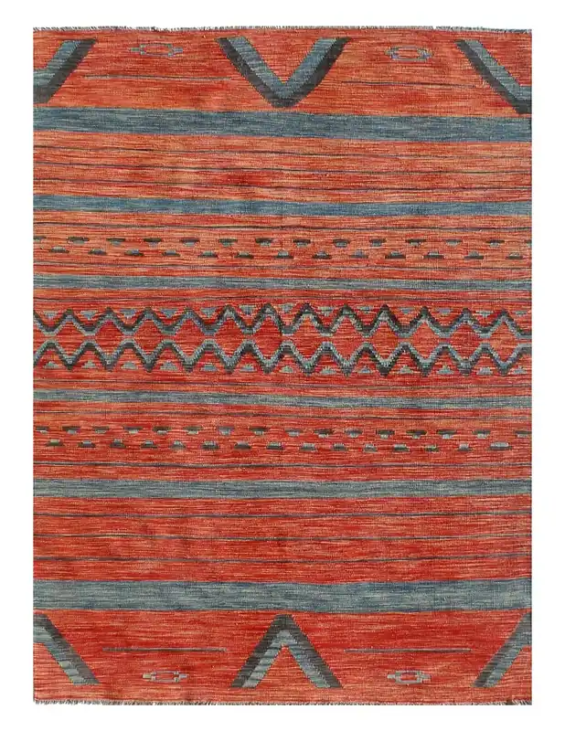 Tappeto Kilim moderno in lana multicolore 257x180cm