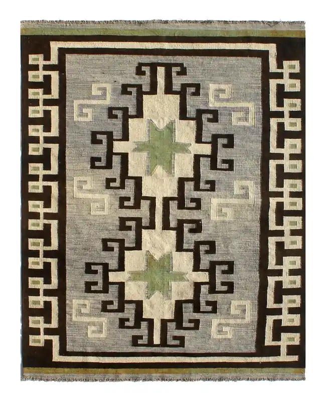 Tappeto Kilim moderno in lana multicolore 230x177cm