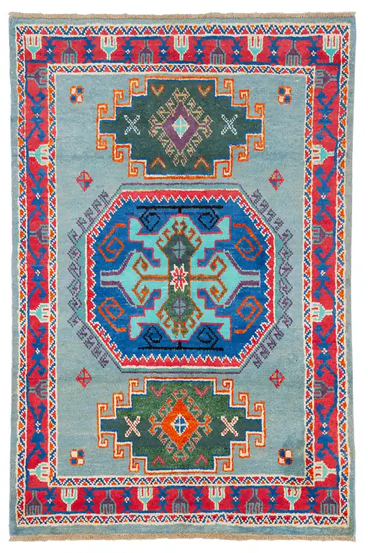 Tappeto Kazak Classico, Multicolore, fatto a mano, 187x124cm