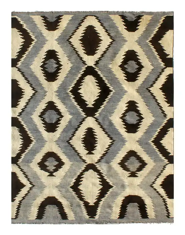 Tappeto Kilim moderno in lana multicolore 248x175cm