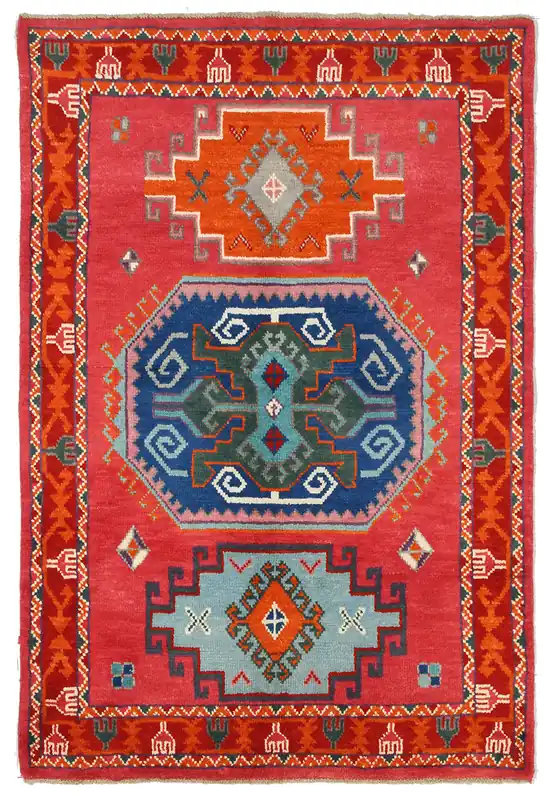 Tappeto Kazak Classico, Arancione, fatto a mano, 192x129cm