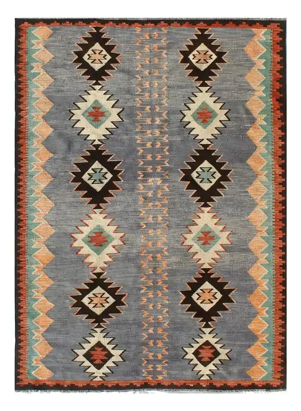 Tappeto Kilim moderno in lana multicolore 260x176cm