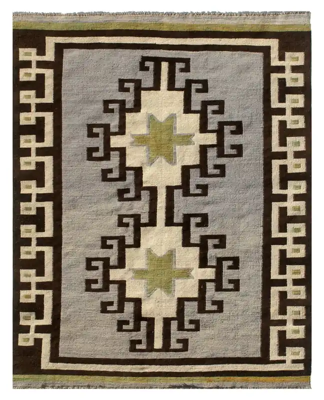 Tappeto Kilim moderno in lana multicolore 232x174cm