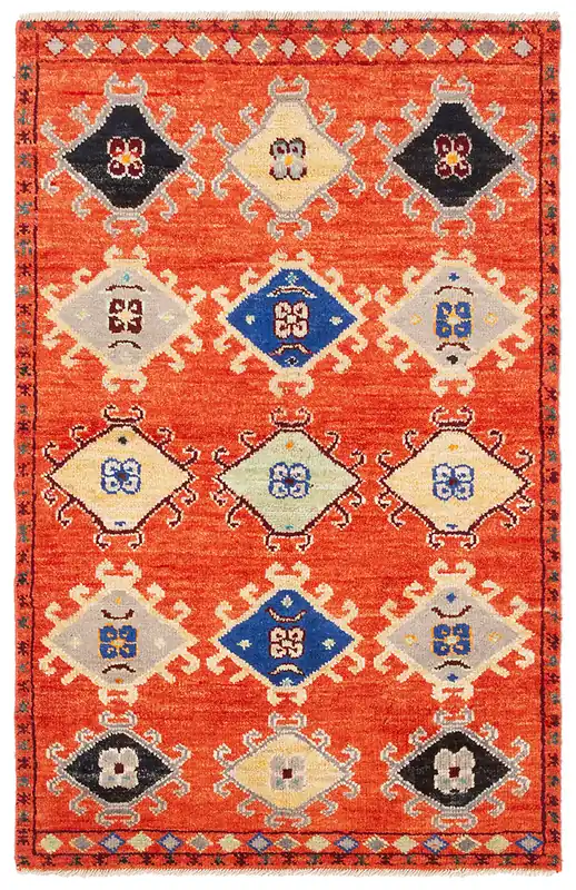Tappeto Kazak Classico, Arancione, fatto a mano, 151x96cm