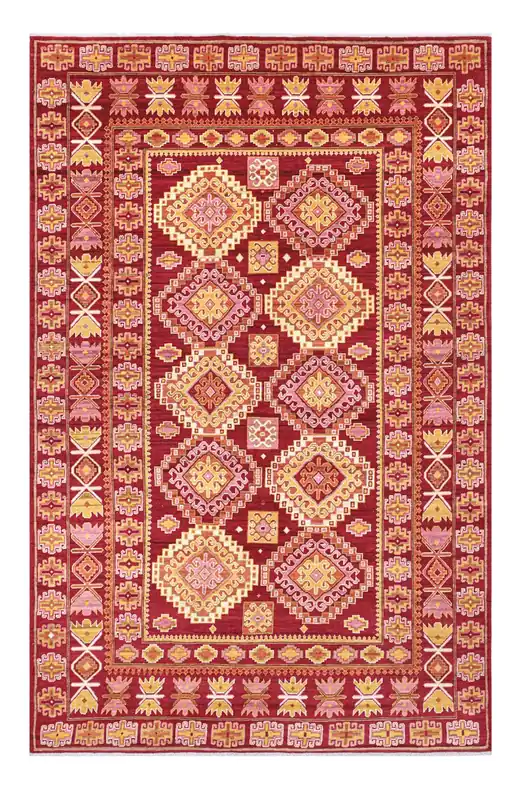 Tappeto Kazak Classico, Rosso, fatto a mano, 305x197cm