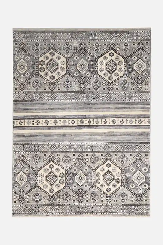 Tappeto Kazak Classico, Grigio, fatto a mano, 202x148cm