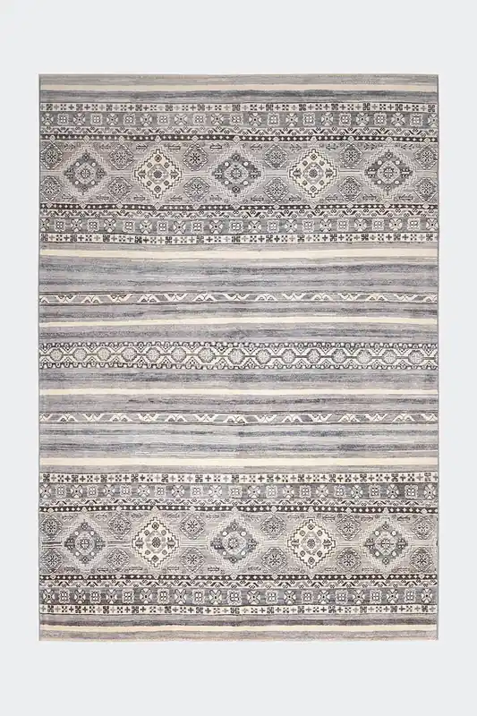 Tappeto Kazak Classico, Grigio, fatto a mano, 232x165cm