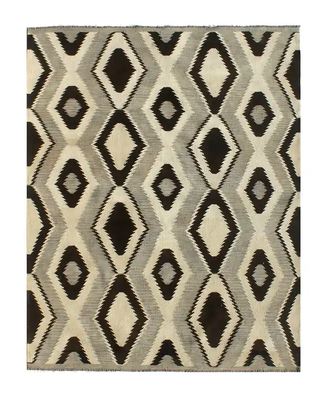 Tappeto Kilim moderno in lana multicolore 244x178cm