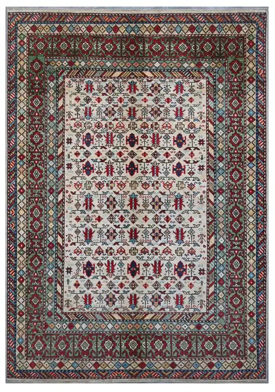 Tappeto Kazak Classico, Multicolore, fatto a mano, 247x174cm