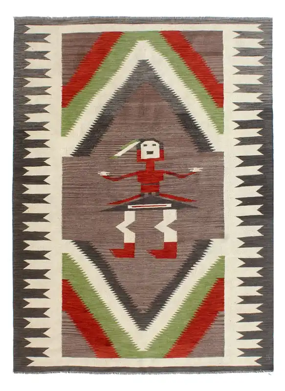 Tappeto Kilim moderno in lana multicolore 255x179cm