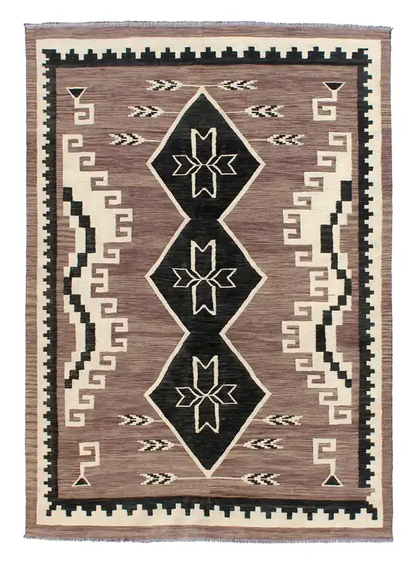 Tappeto Kilim moderno in lana multicolore 240x174cm