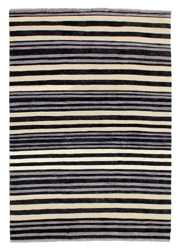 Tappeto Kilim moderno in lana multicolore 287x208cm