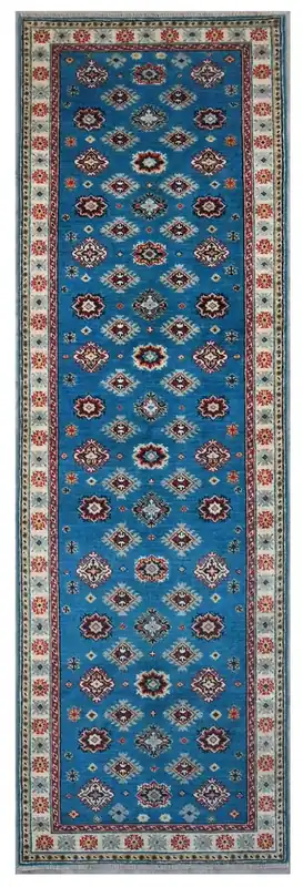 Classic Kazak runner rug, Multi, handmade, 289x80cm