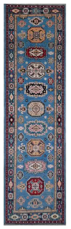 Classic Kazak runner rug, Multi, handmade, 309x79cm