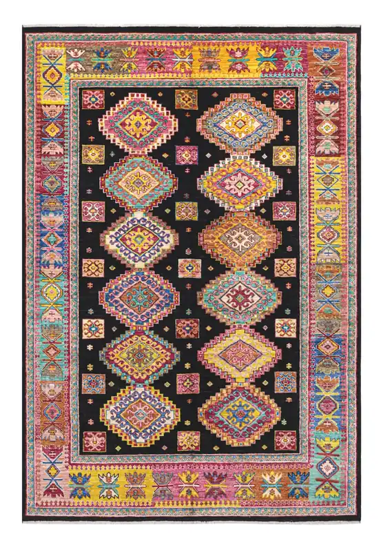 Afghan wool carpet multi, handmade 248x165cm