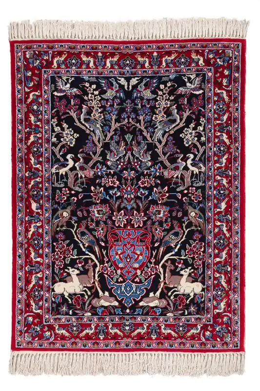 Persian Isfahan Silk & Wool Rug 107_70 cm
