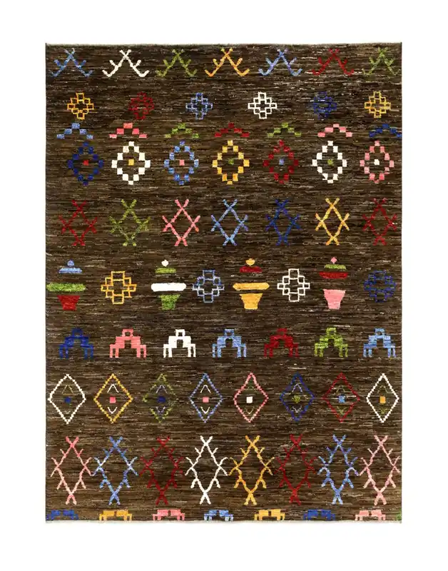 Handmade Tribal Rug Brown 296_230 cm