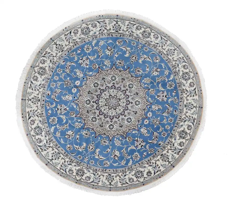 Fine Persian Nain Round Rug 9La 202_202 cm
