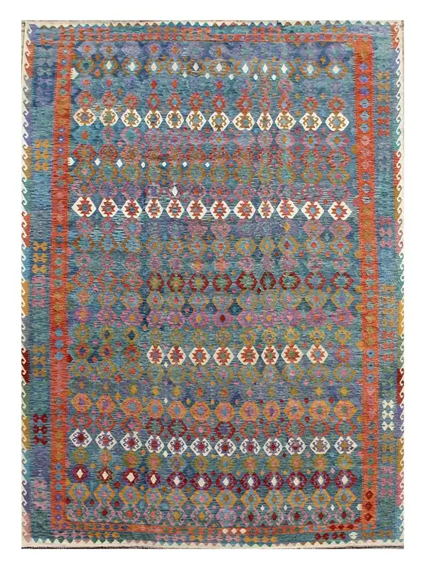 Handmade Afghan Kilim Wool Rug 594_413 cm