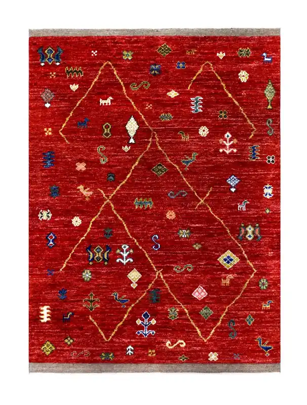 Tappeto stile berbero tribale, fatto a mano 199x153cm