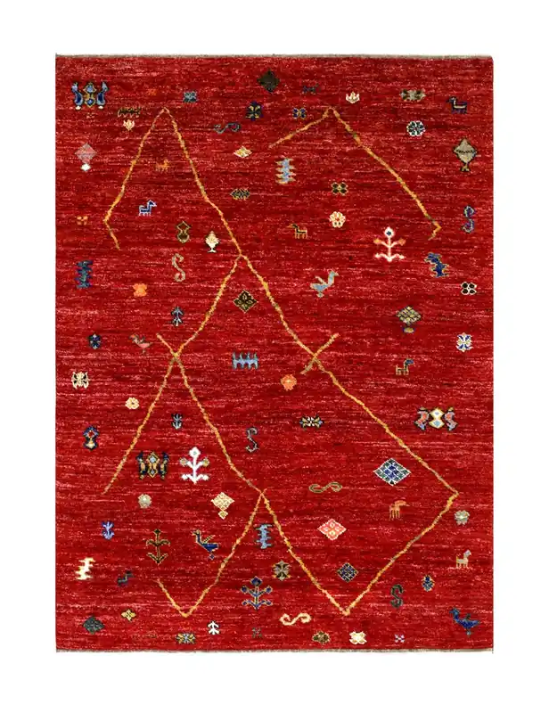 Tappeto stile berbero tribale, fatto a mano 238x175cm
