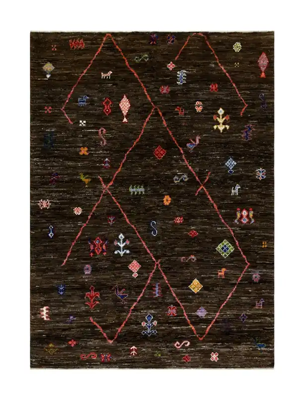 Tappeto stile berbero tribale, fatto a mano 241x177cm