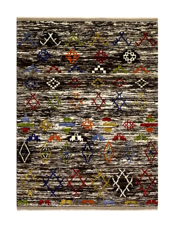Tappeto stile berbero tribale, fatto a mano 203x155cm